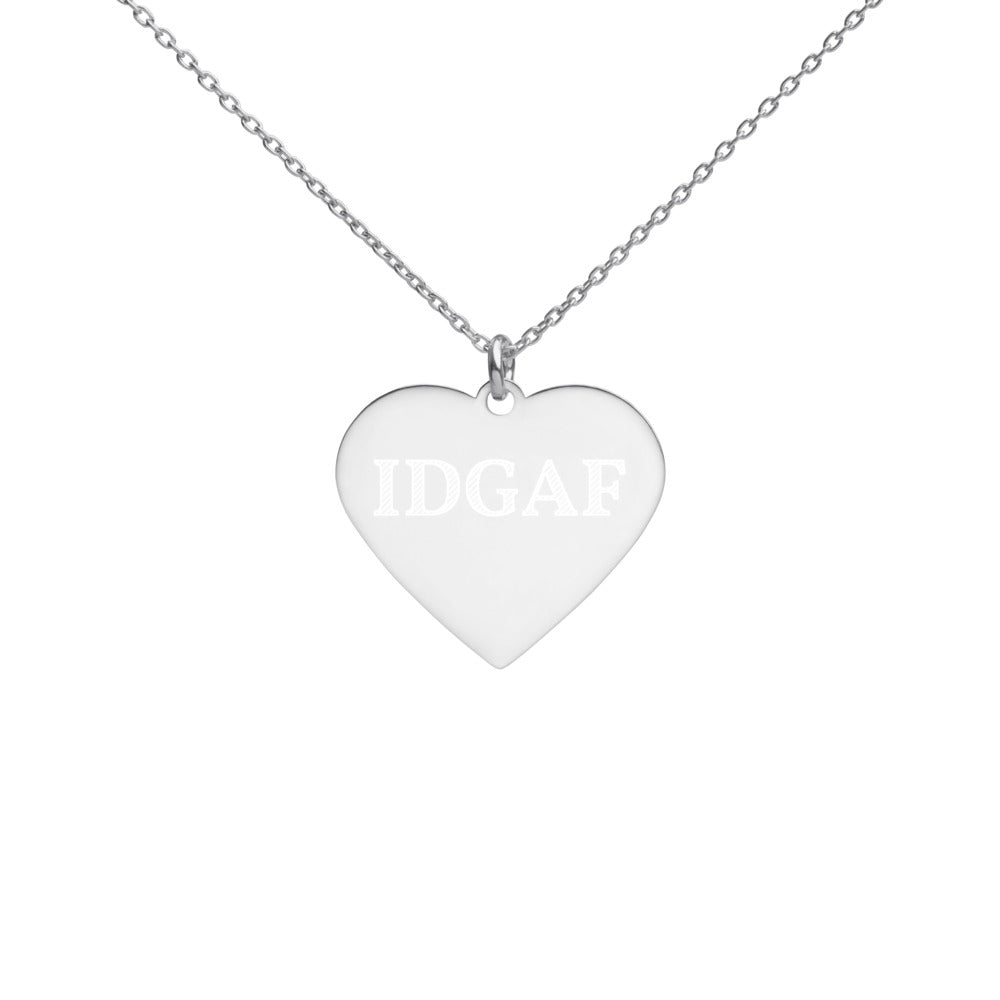IDGAF.club Engraved Heart Necklace | IDGAF CLUB STORE