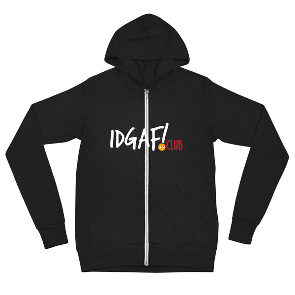 IDGAF.club Lightweight Unisex Zip-Up Hoodie